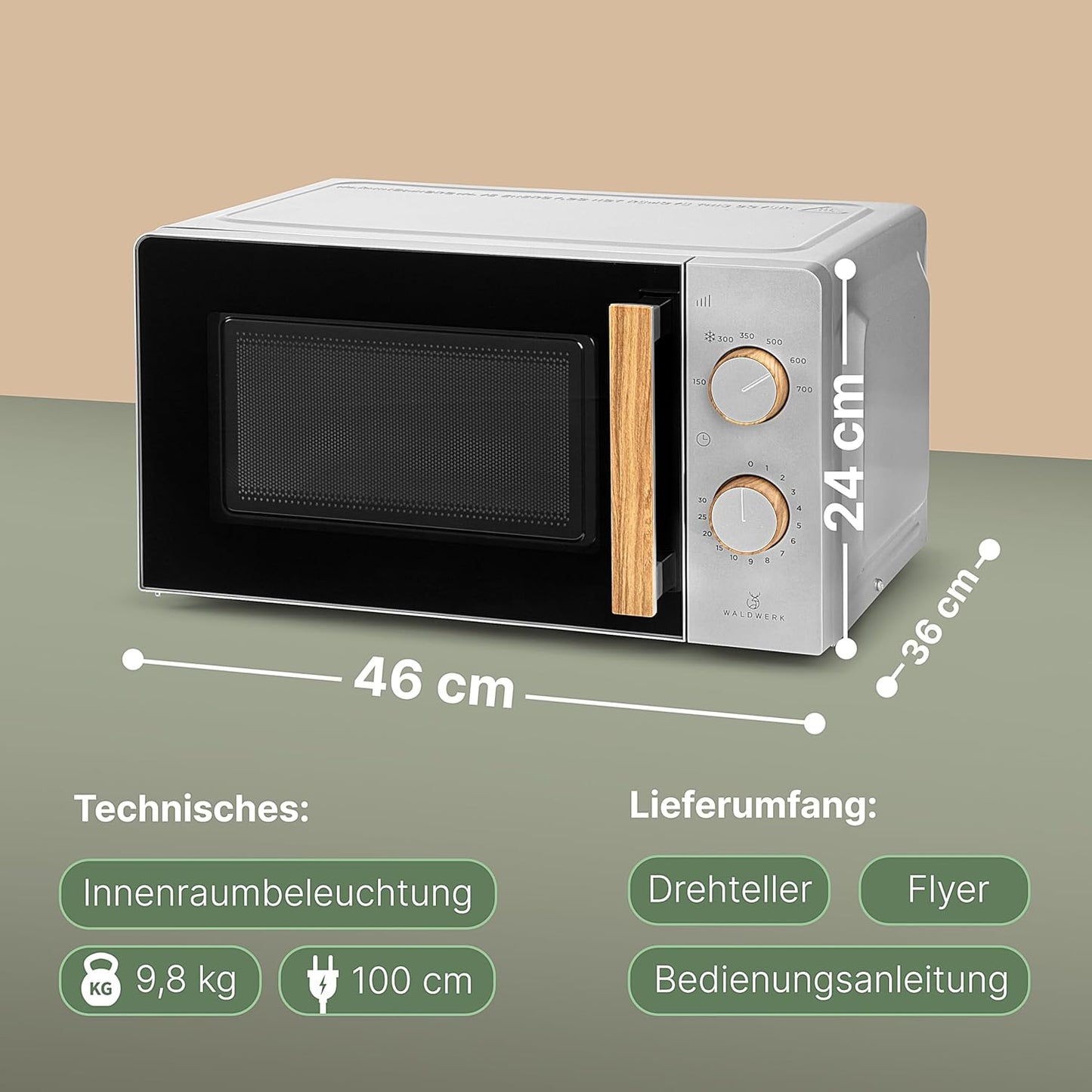 Mikrowelle mit Timer und Kindersicherung