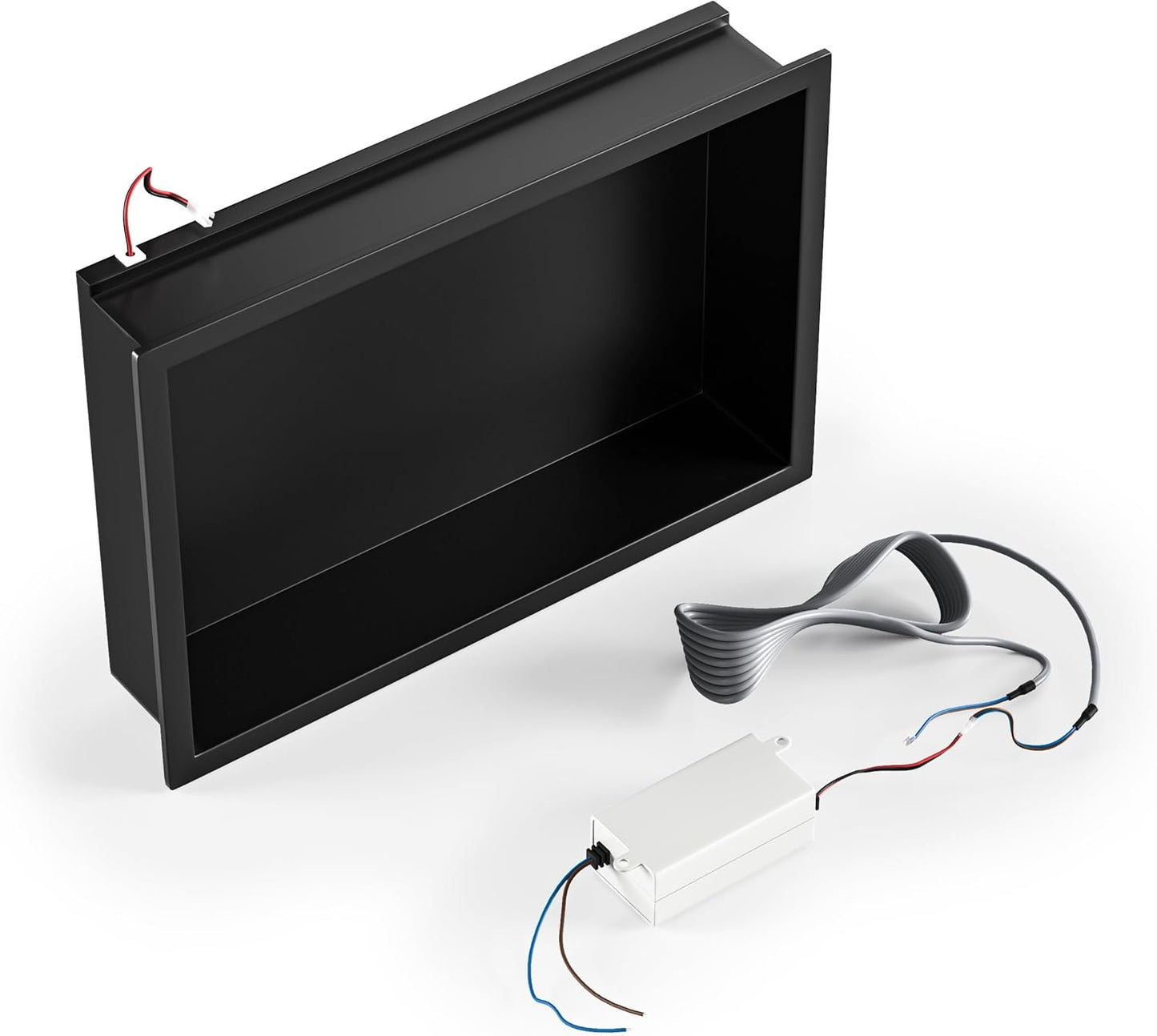 Wandnische mit LED-Licht, Schwarz 45 x 30 x 10 cm