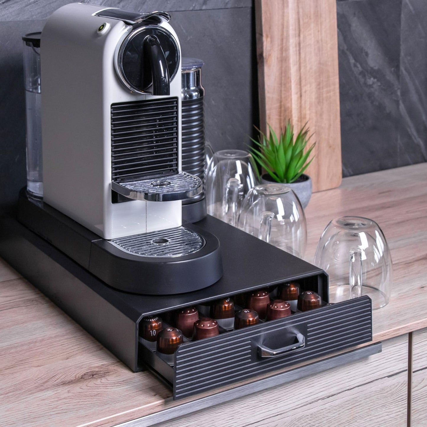 Aufbewahrungsschublade Kaffeekapseln, Schwarz