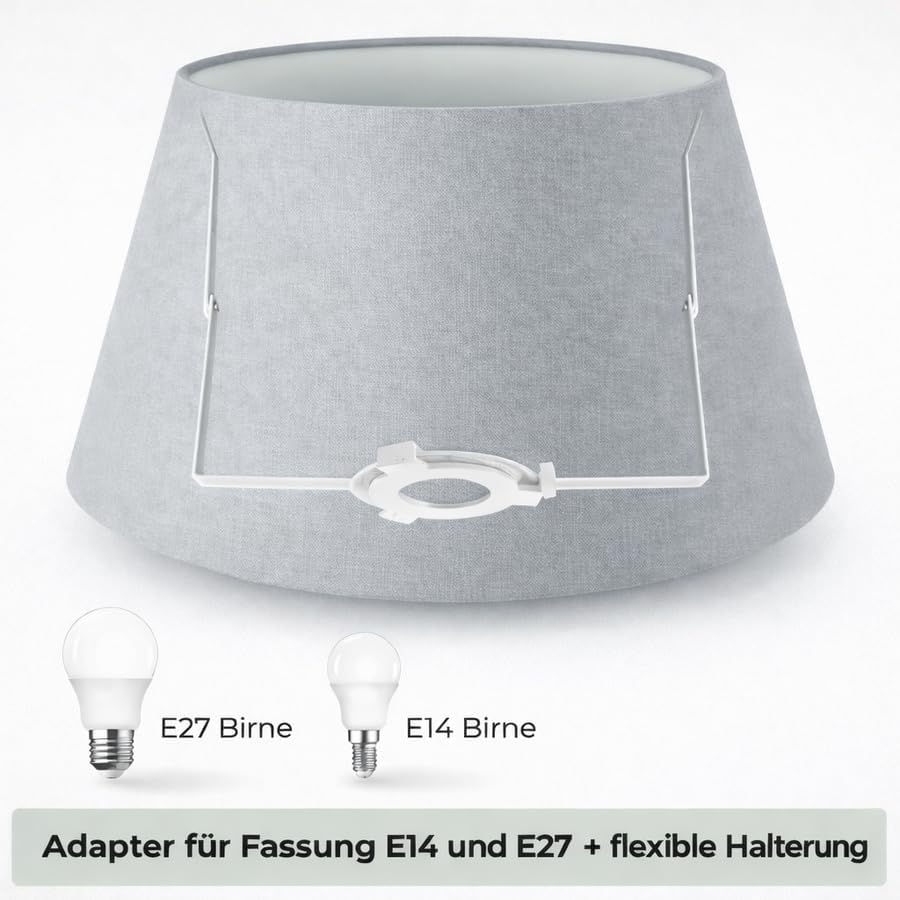 Lampenschirm, 35 cm, Weiss XXL = ØU: 35cm | ØO: 27cm | H: 20cm