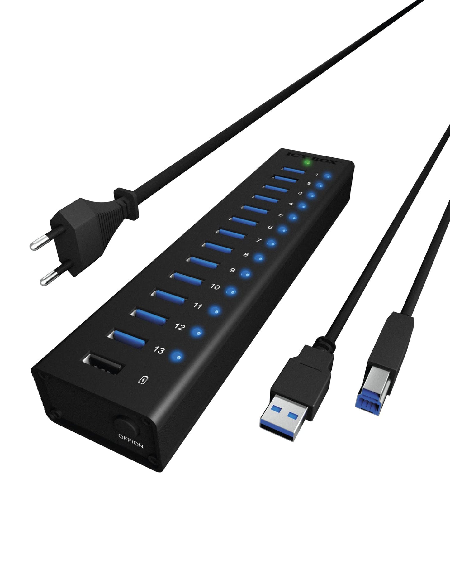 IB-AC6113, USB-Hub, 13x USB 3.0 + 1x Charging Single