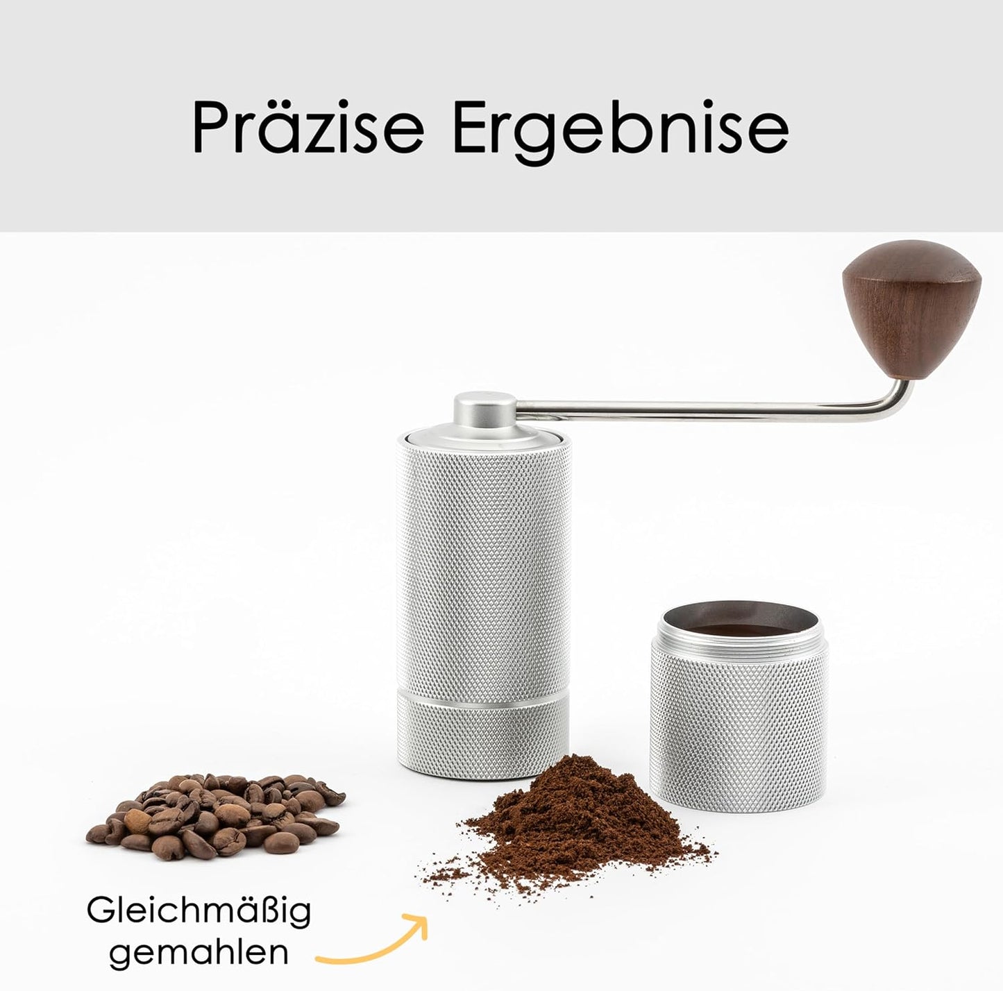 Manuelle Kaffeemühle, Silber Matt