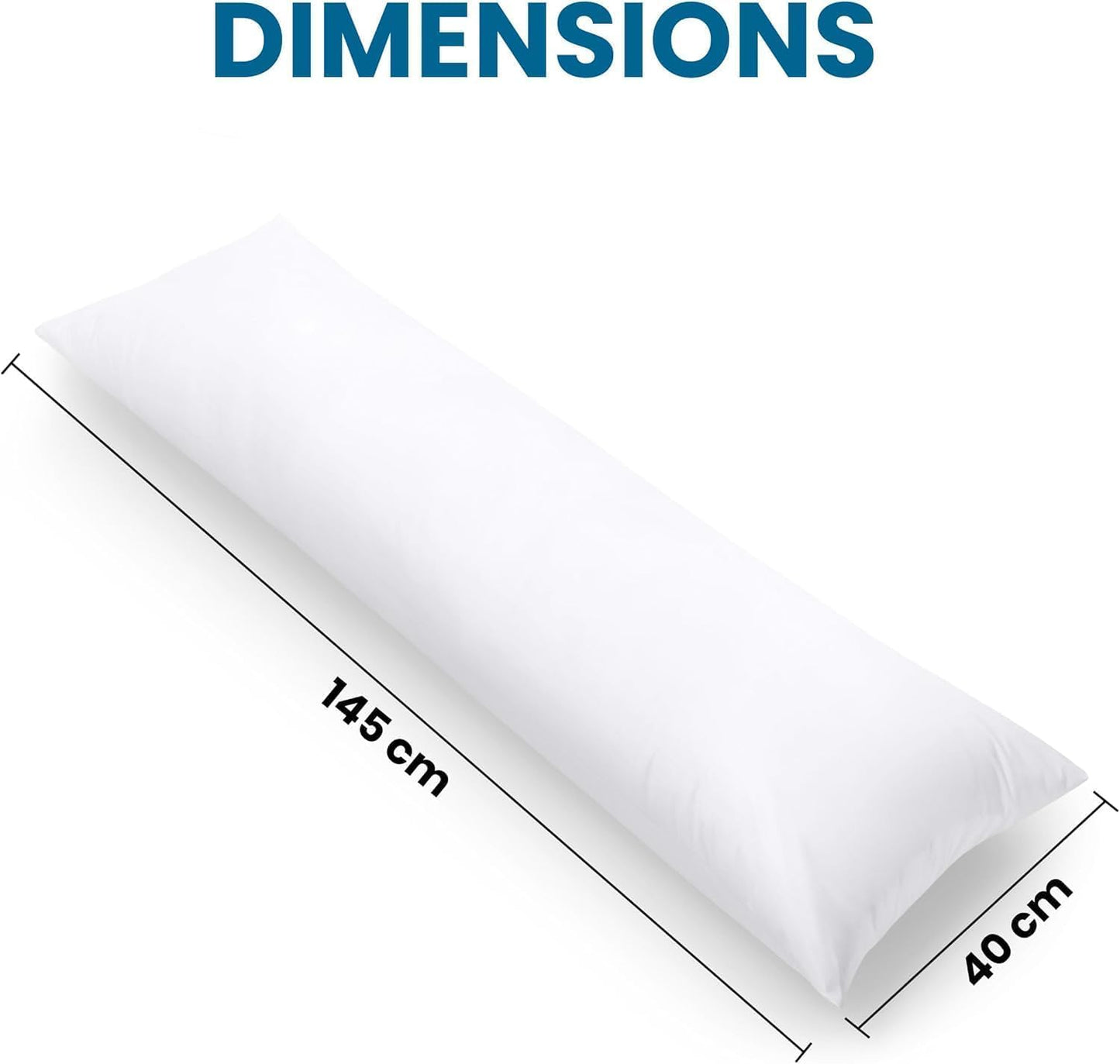 Schwangerschaftskissen für Seitenschläfer, 40x145 cm Weiss