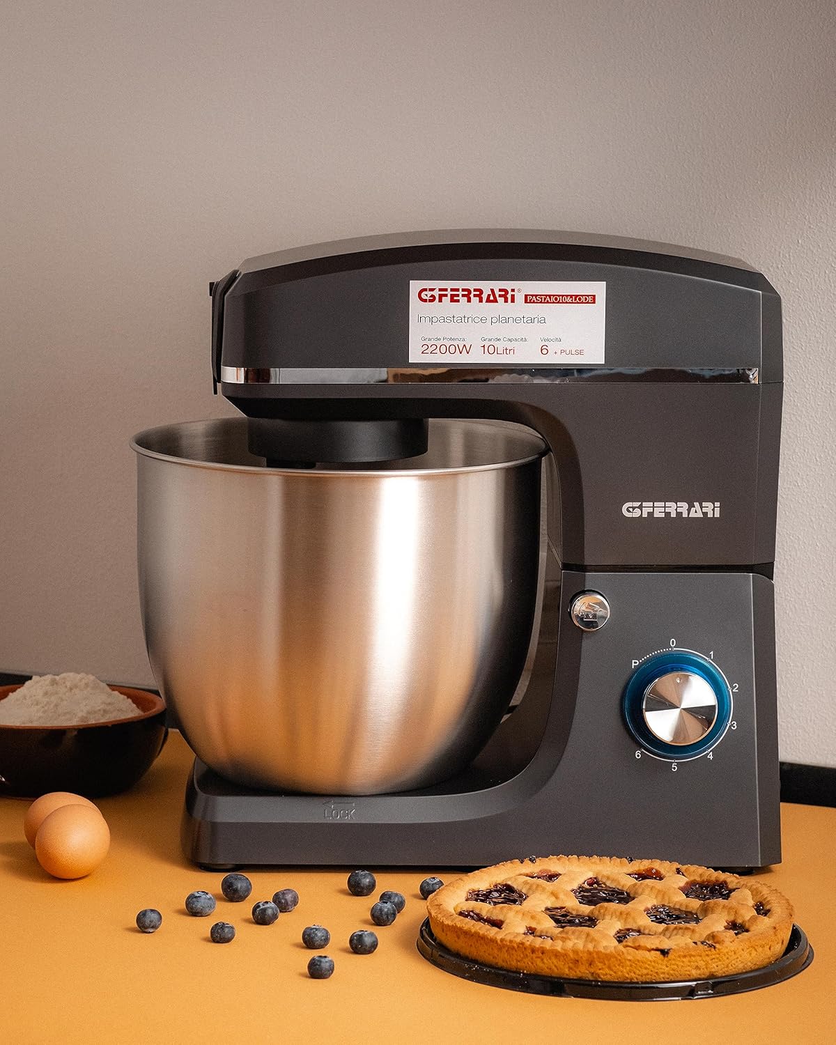 Pastaio 10&Lode Knetmaschine G20120, 10L Antrazitgrau