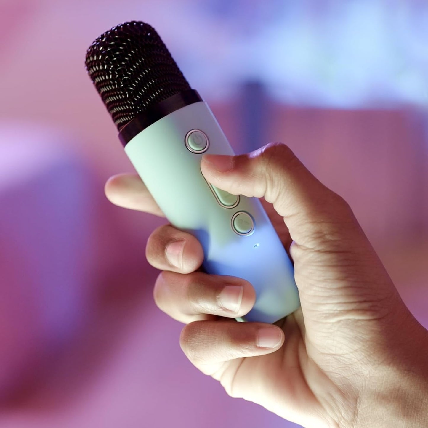 Mini Karaoke Station mit LED-Licht & Mikrofonen