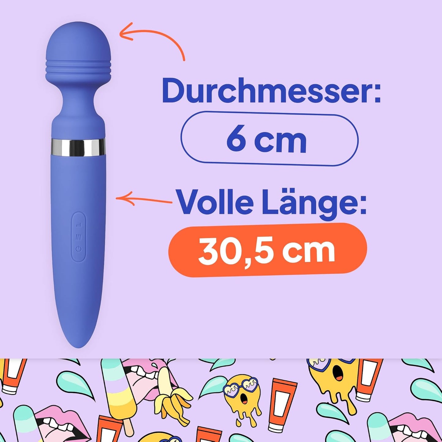 Power Massagestab mit 12 Vibrationsmustern