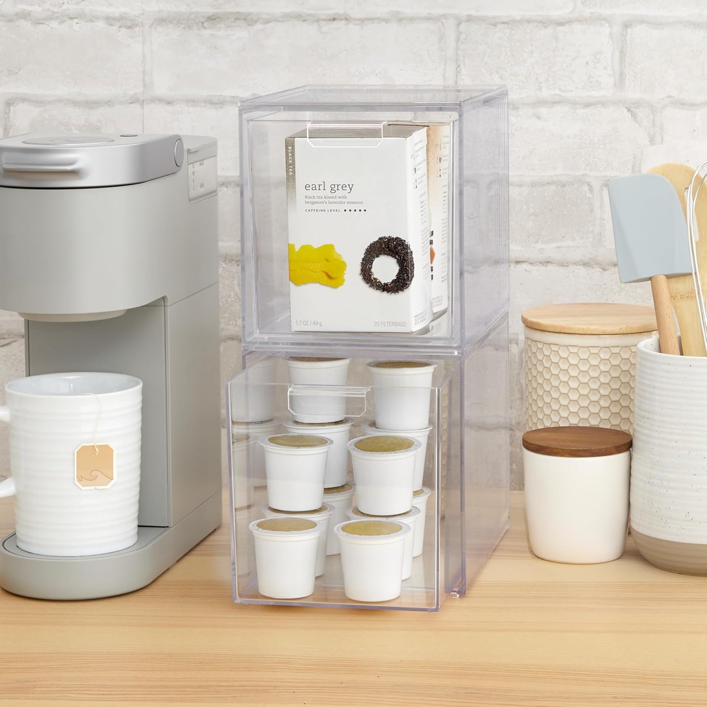 2er-Set Stapelbare Kosmetik-Organizer, 6-3/4\" Tall Drawers