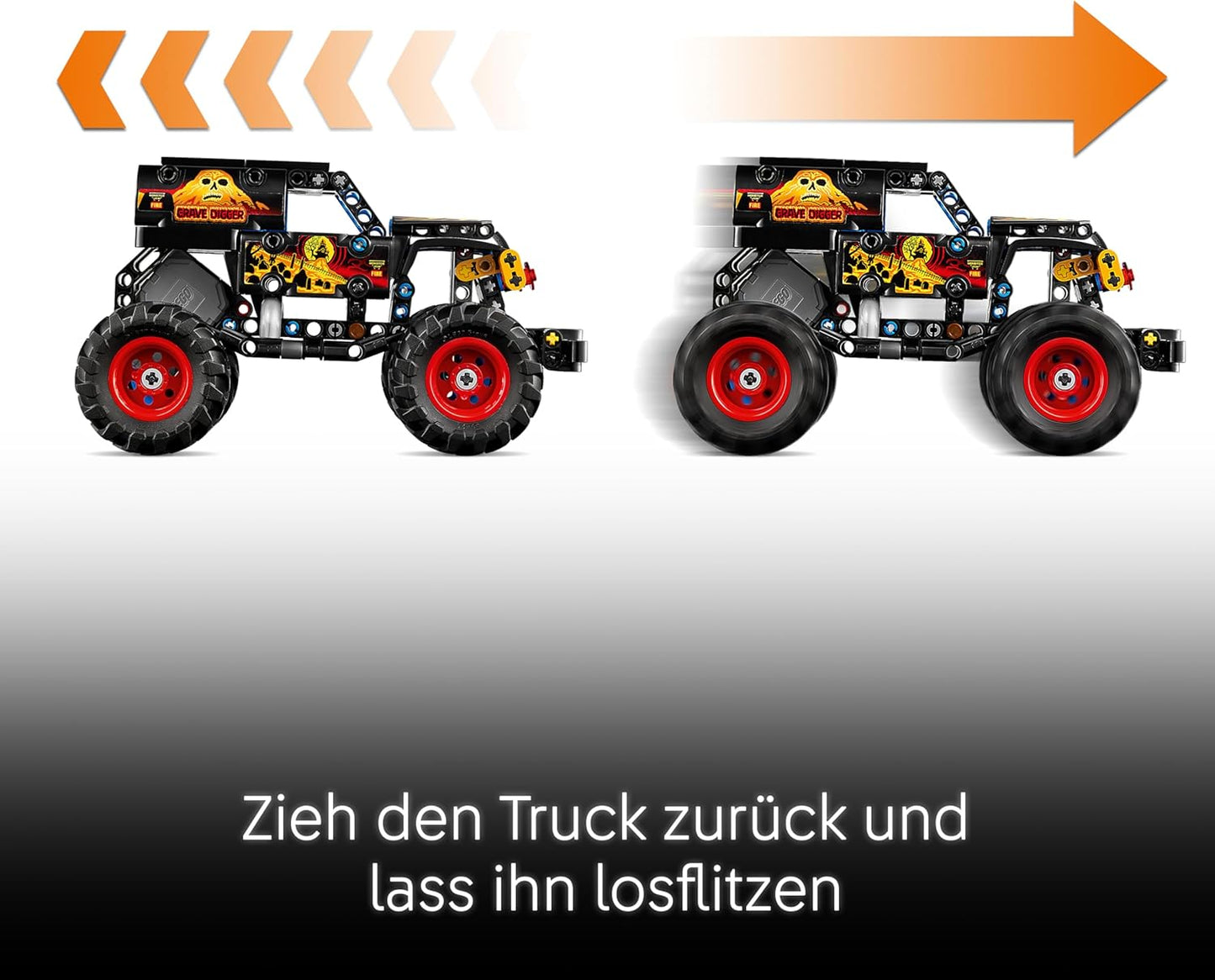 Monster Jam Grave Digger Feuer und Eis