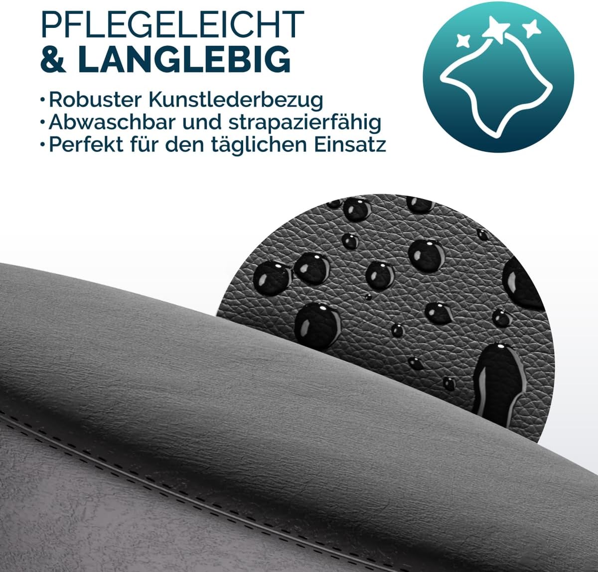 Höhenverstellbarer Drehhocker mit Rollen, 1 Schwarz