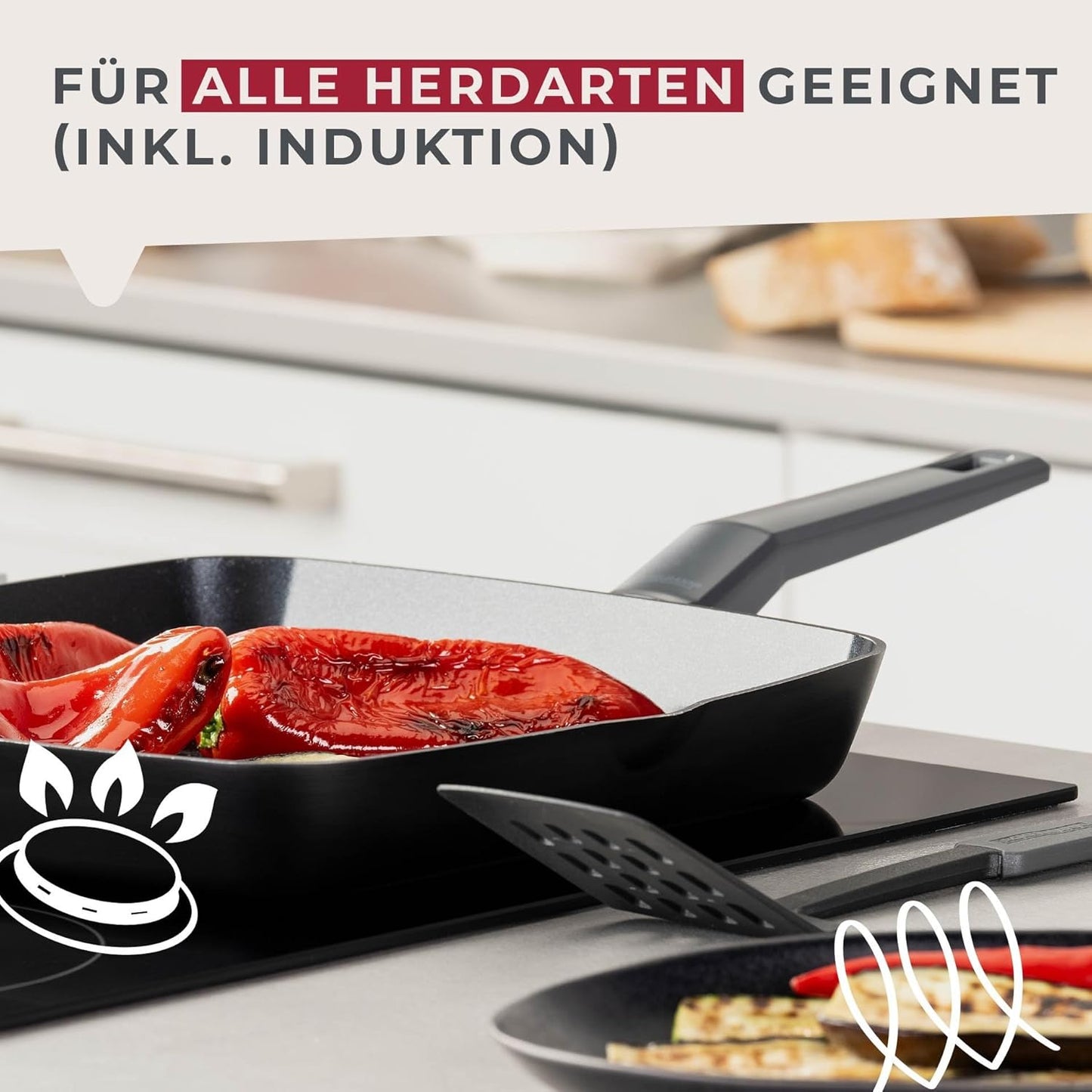 Grillpfanne mit Keramik Antihaftbeschichtung, 28 cm Grillpfanne