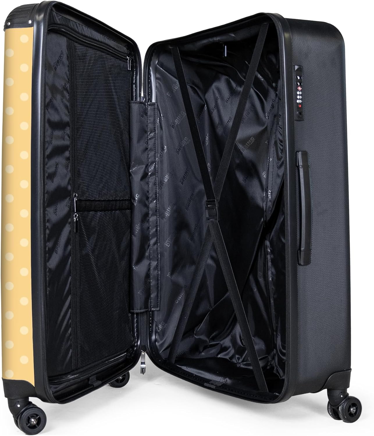 Hartschalen-Reisekoffer XL mit Rollen (Muster: Hasenporträt), Hasenporträt XL