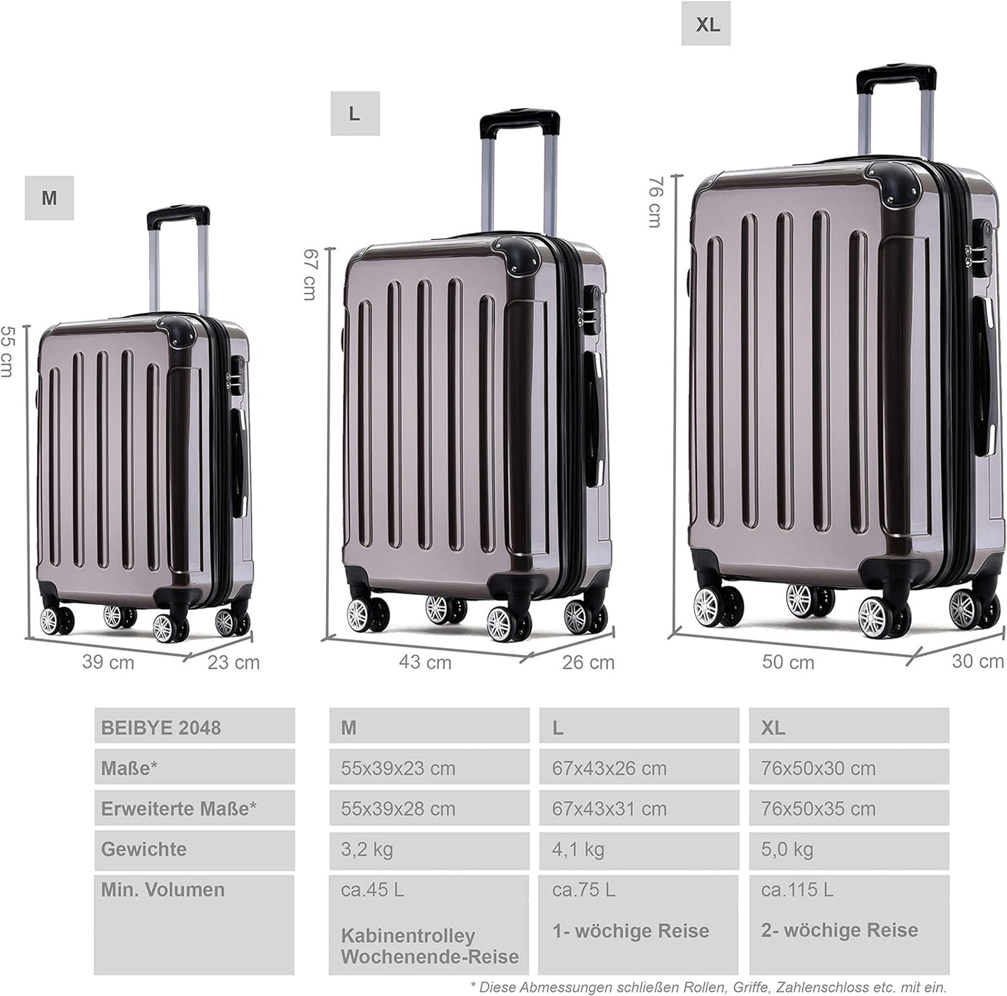 Reisekoffer 2048, Coffee, L