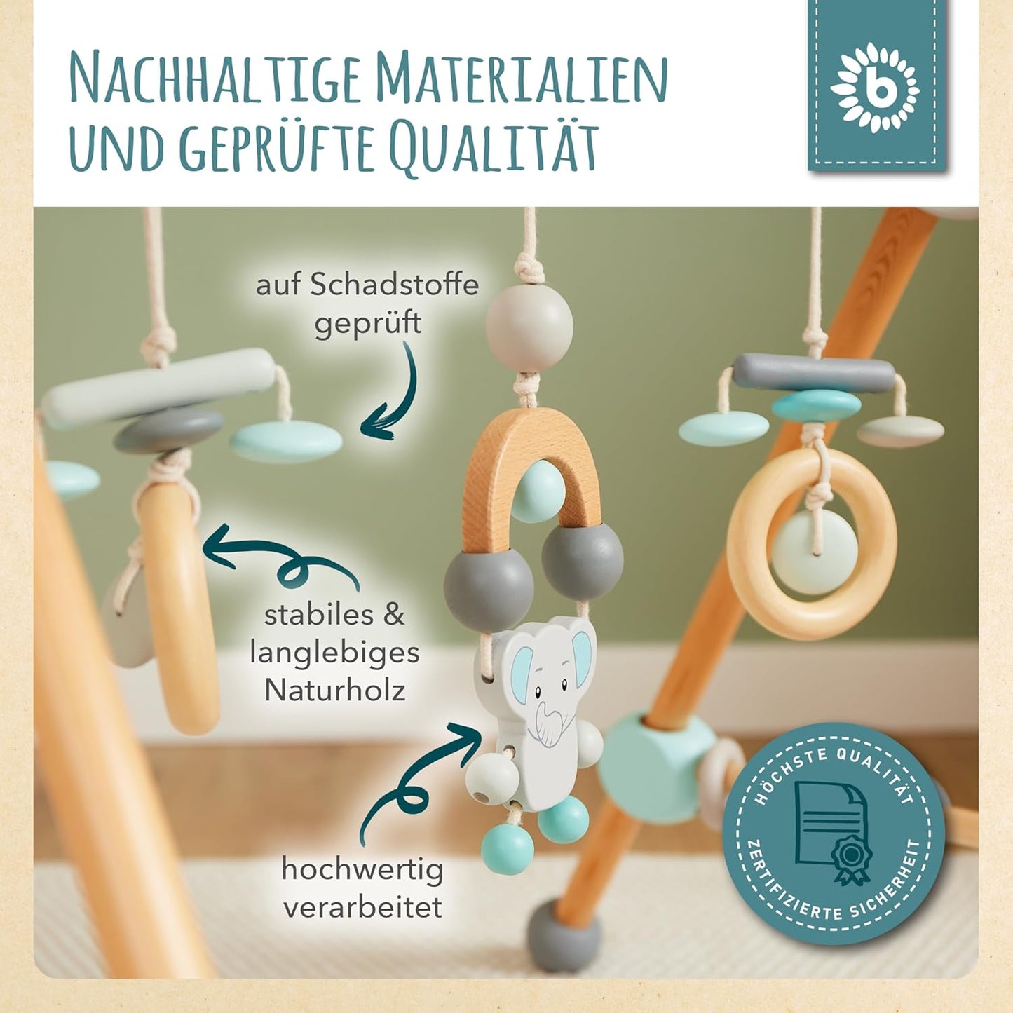 Montessori Spielbogen, Pastell Blau/Grau