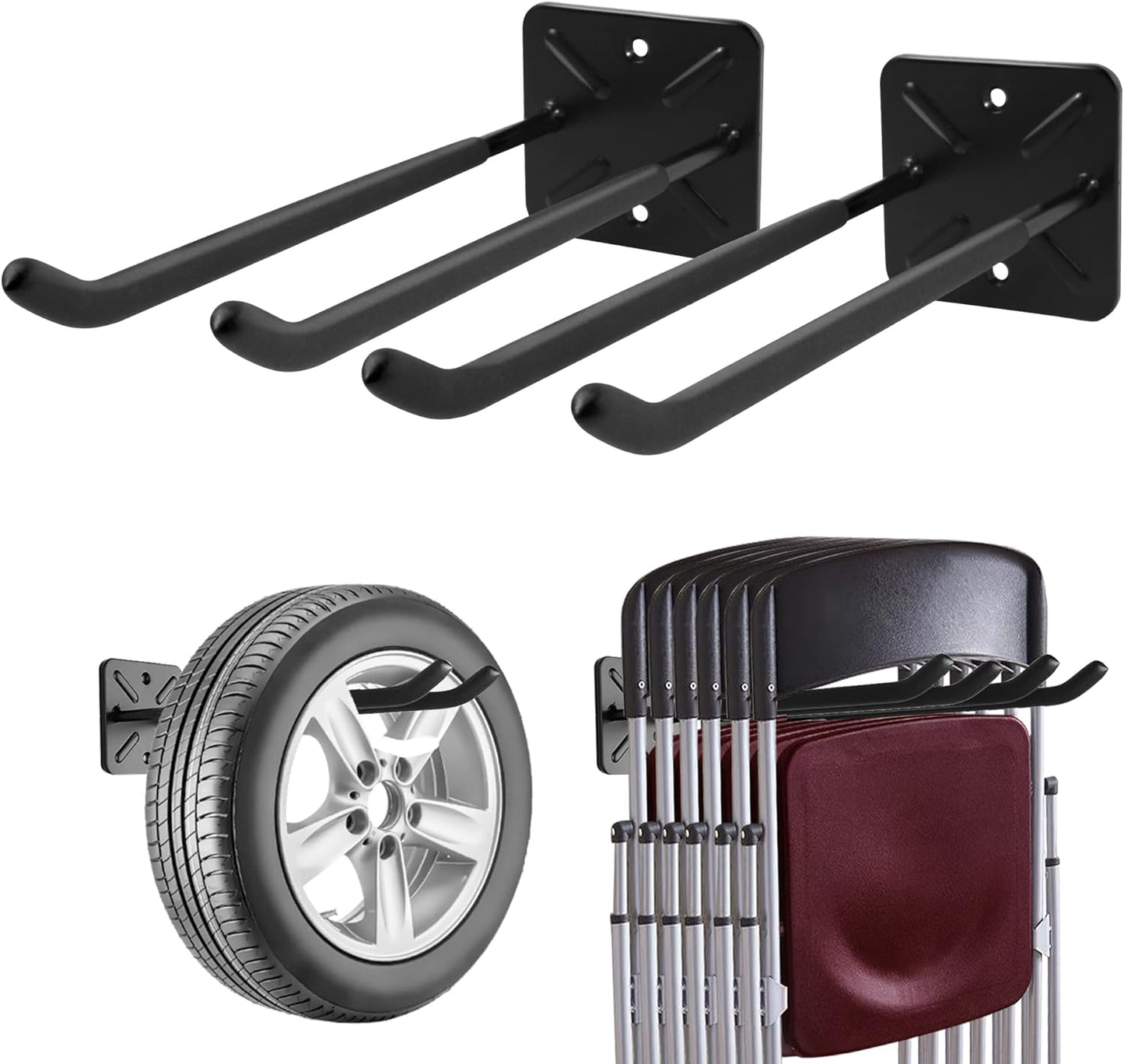 Garagenhaken (2 Stück), 2 Stück 12.4"Heavy-Duty-Haken