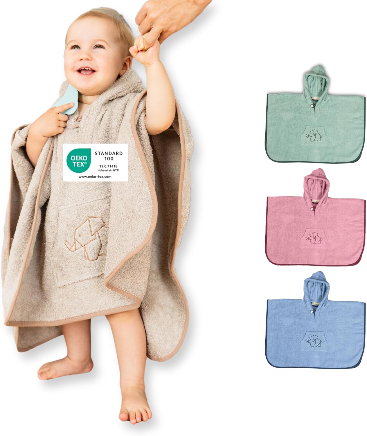 Badeponcho für Babys, Sand 1-3 Jahre