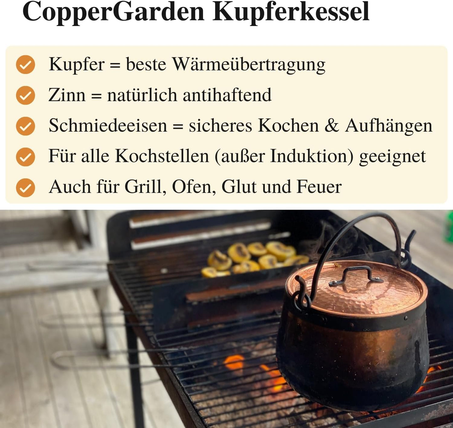 Kupferkessel, 20 L, 20 L Verzinnt