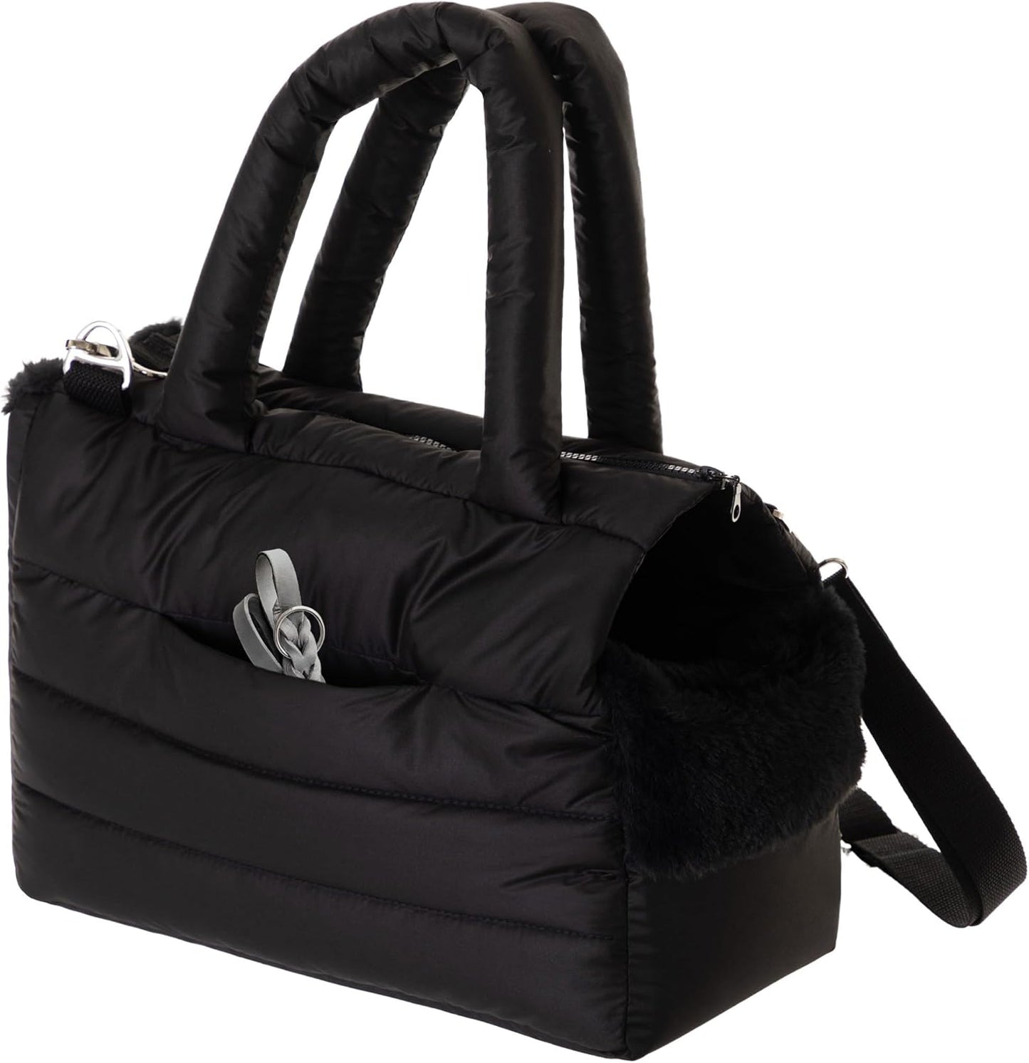 Fluffy Ride Hundetragetasche, M - L 40 x B 20 x H 30 cm SCHWARZ
