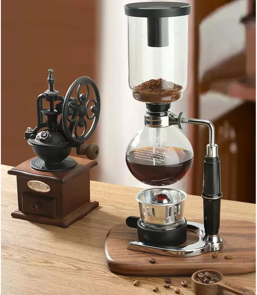 Siphon-Kaffeemaschine mit Alkoholbrenner