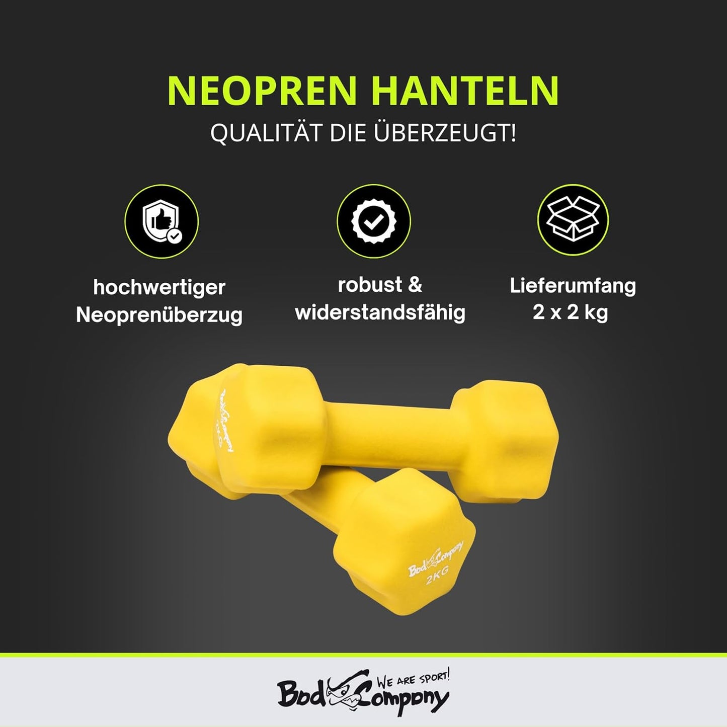 2er-Set Kurzhanteln, 2 kg, d - 2 kg 2er-Set