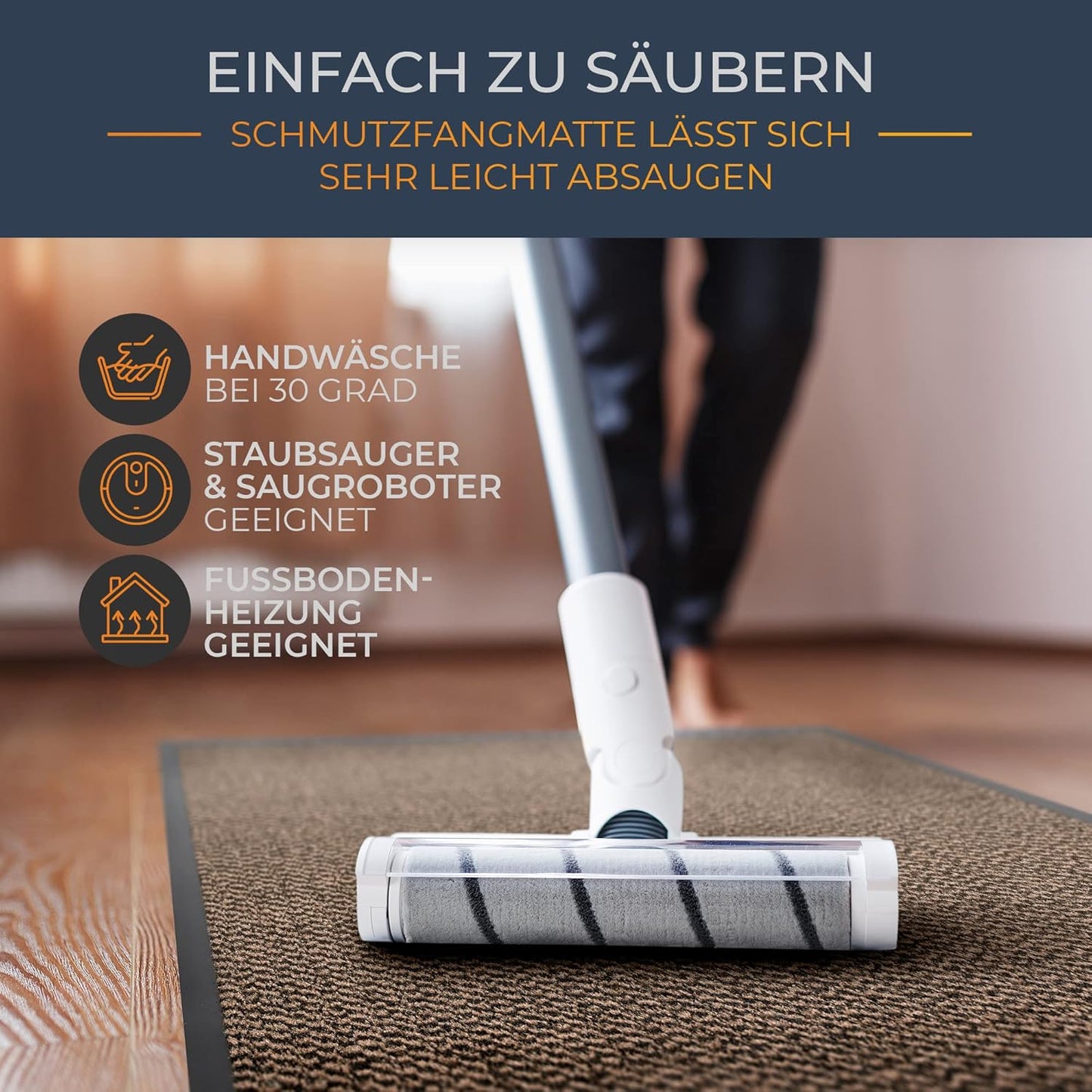 Schmutzfangmatte wasserdicht & waschbar, 60 x 90 cm, Beige, 90 x 60 cm (Rechteckig)