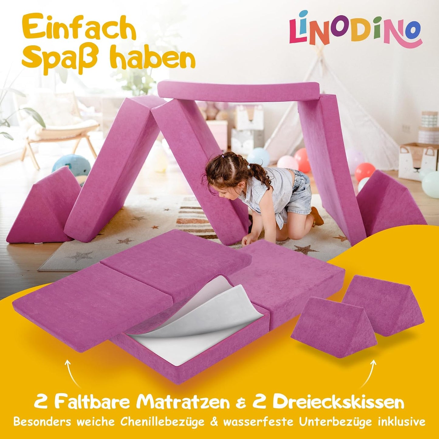 Spielsofa für Kinder, Schmetterlingslila