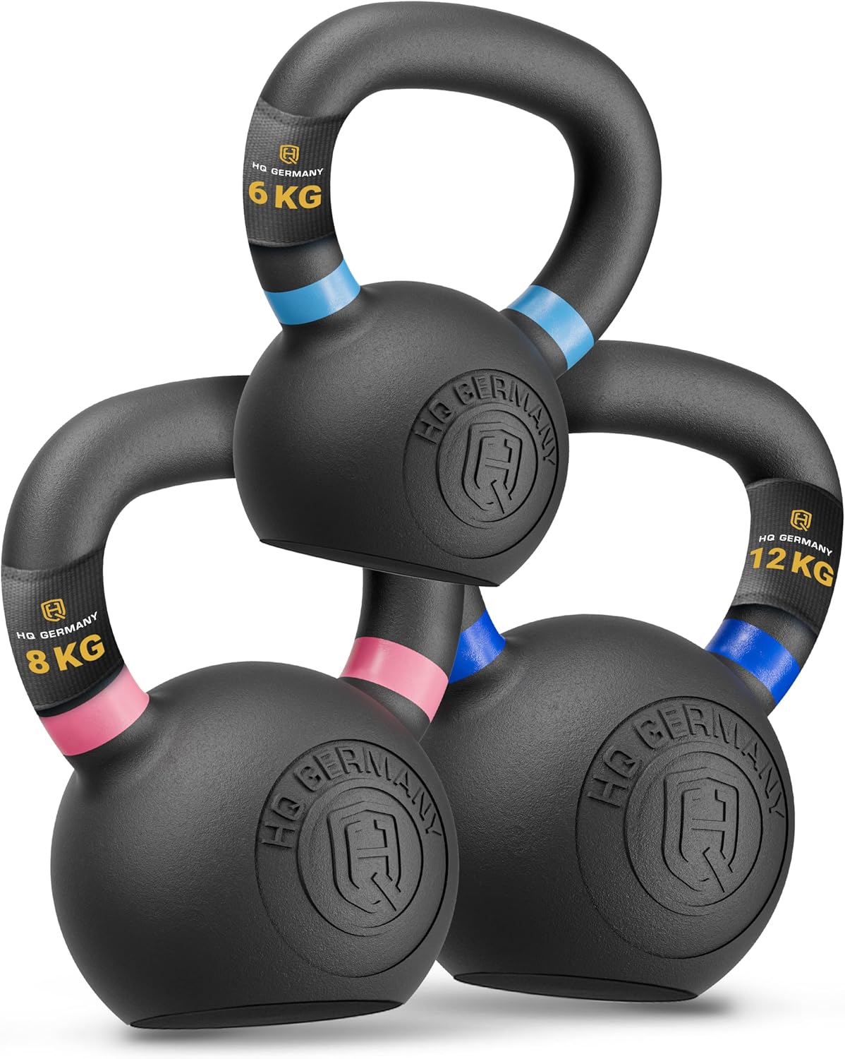Powdercoat Kettlebell Starter-Set, +Starter-Set (6kg+8kg+12kg)