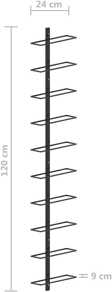Wand-Weinregal Emmerich, Schwarz