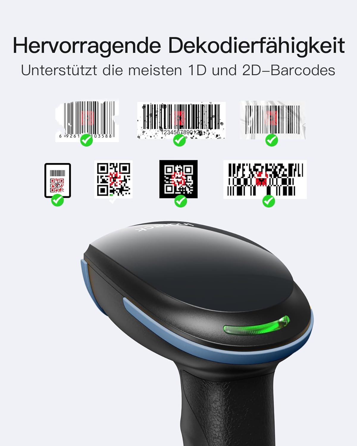 BCST-23 1D/2D Barcode-Scanner mit Bluetooth, 2D Blau