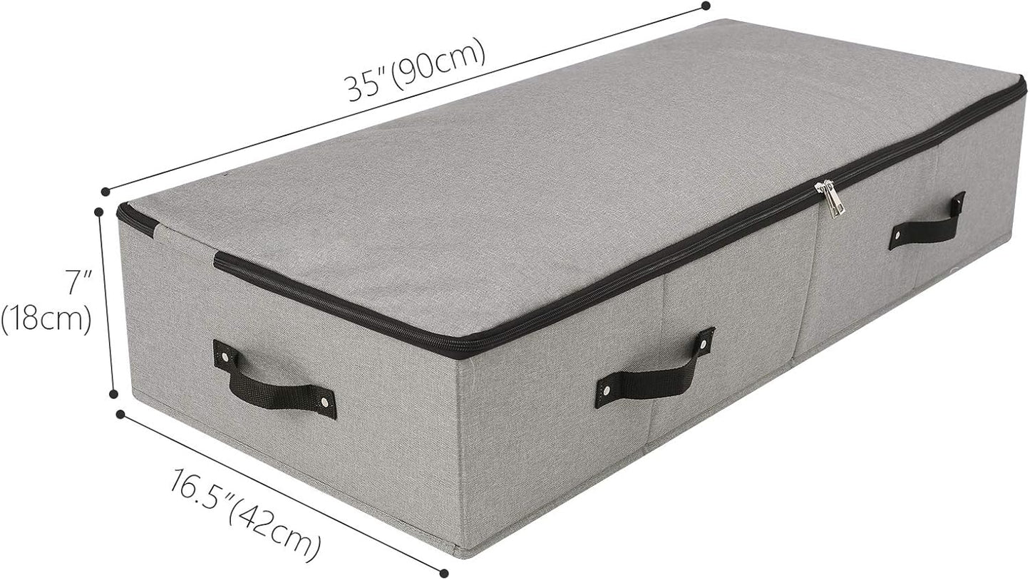 Unterbett-Aufbewahrungsbox, Dunkelgrau 90 x 42 x 18cm