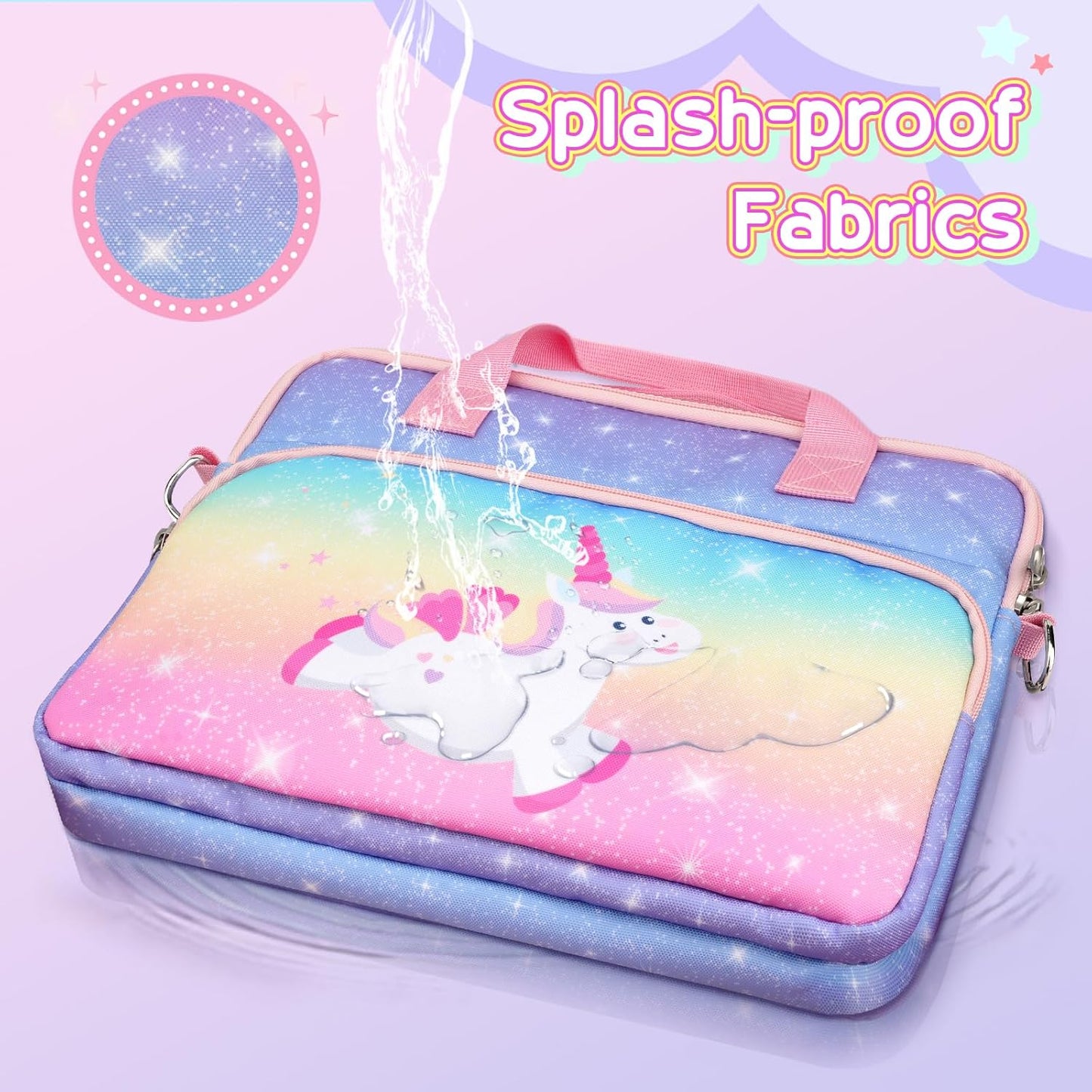 Glänzendes Einhorn Tablet-Tasche für Kinder, Glänzendes Einhorn