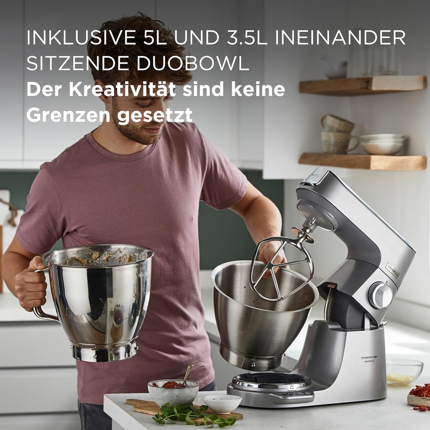 Titanium Chef Baker XL, 2 Schüsseln + Mixer + Küchenmaschine