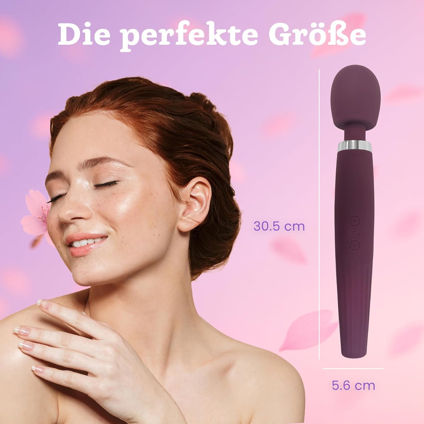 Premium Massagestab mit 5 Modi & 4 Intensitäten, Mitternachtsviolett, Deluxe