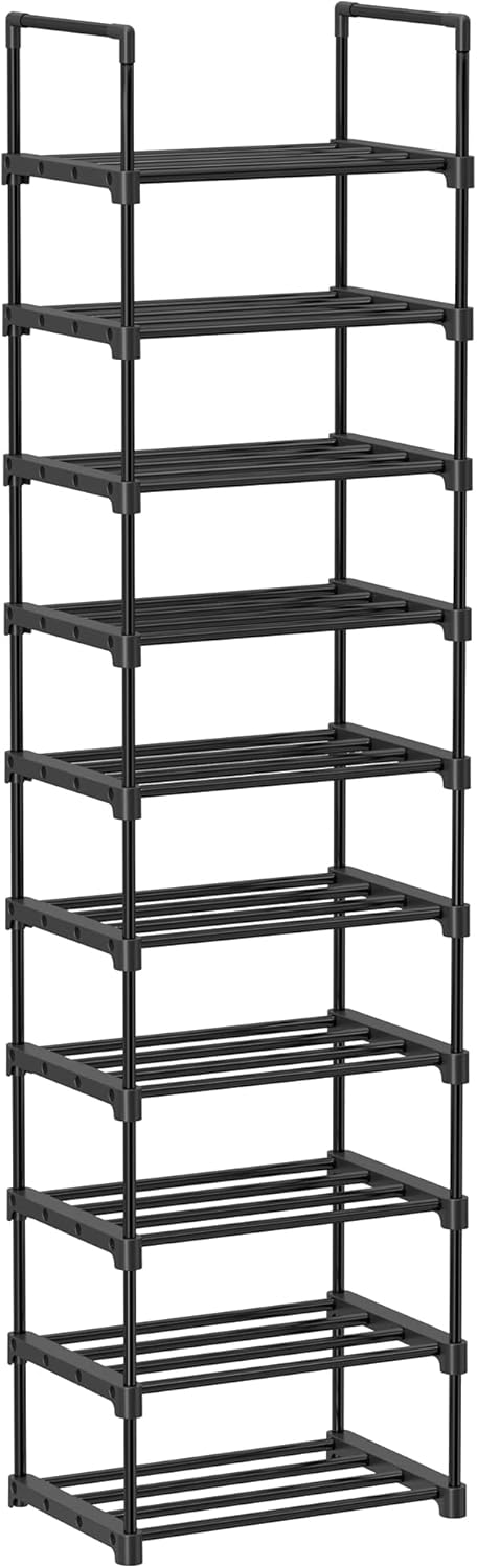 Schuhregal mit 10 Ebenen, 10 Ebenen (45B cm) Schwarz