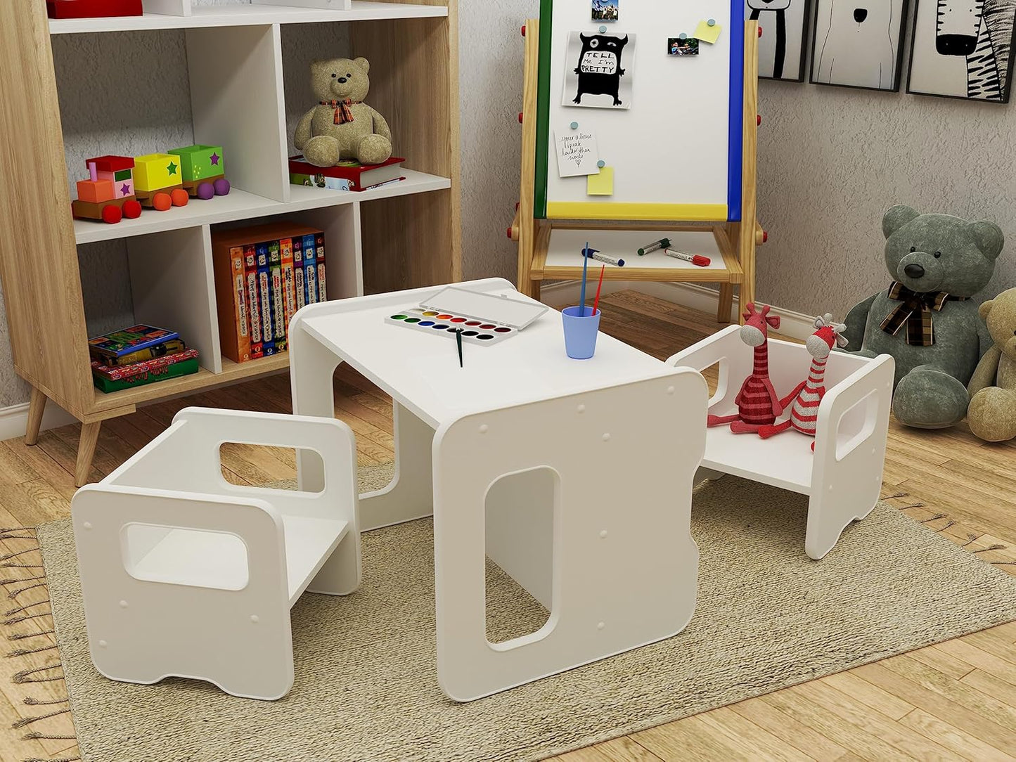 Multifunktionale Kindersitzbank, Weiss