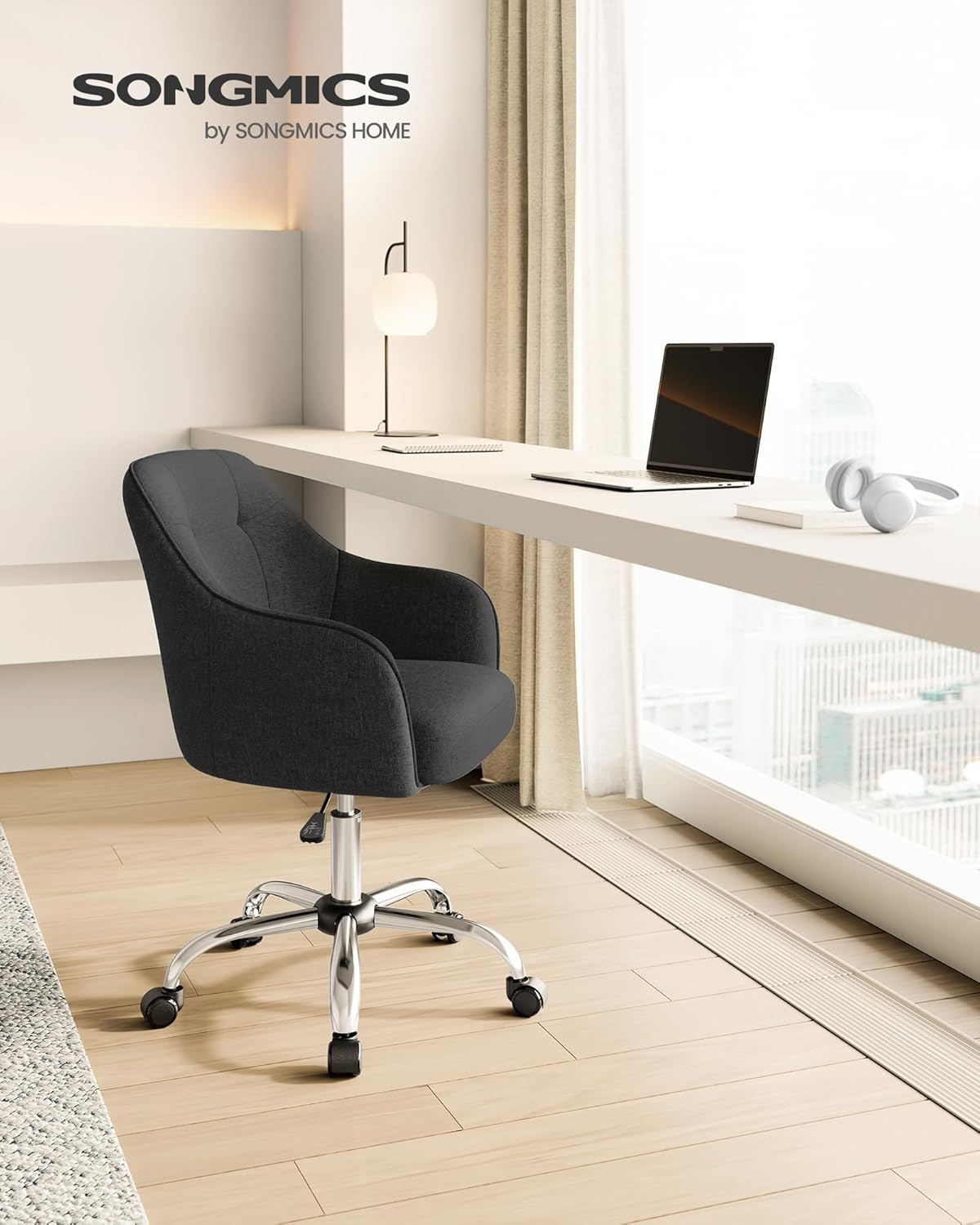 Homeoffice Drehstuhl, Schwarz Baumwollmischung
