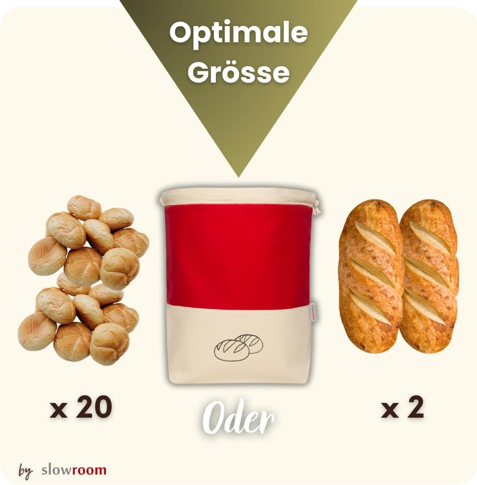 Brotbeutel zur Aufbewahrung und Frischhaltung (3 in 1), 3 in 1 Rot