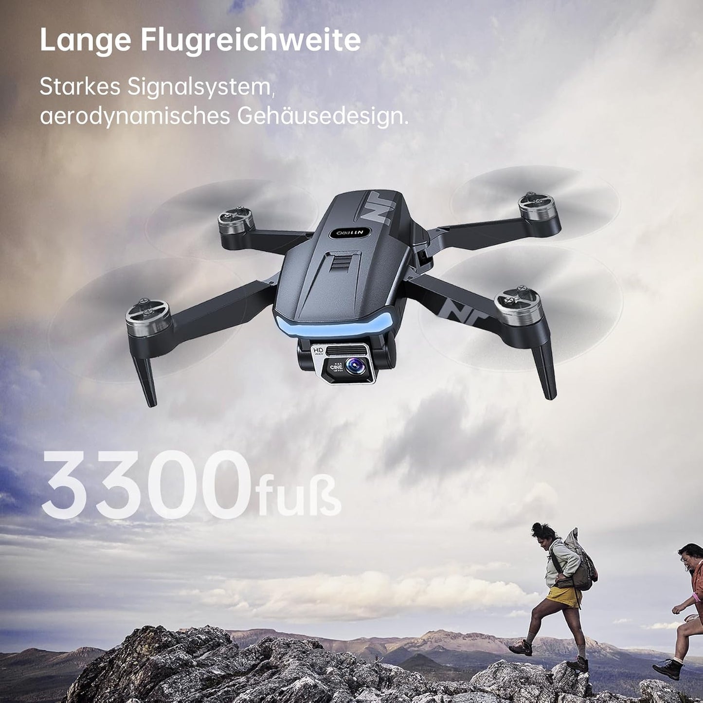 GPS Drohne mit 4K Kamera und Auto-Return Funktion, 1 Drohne Luxuriöser Satinartiger Silber
