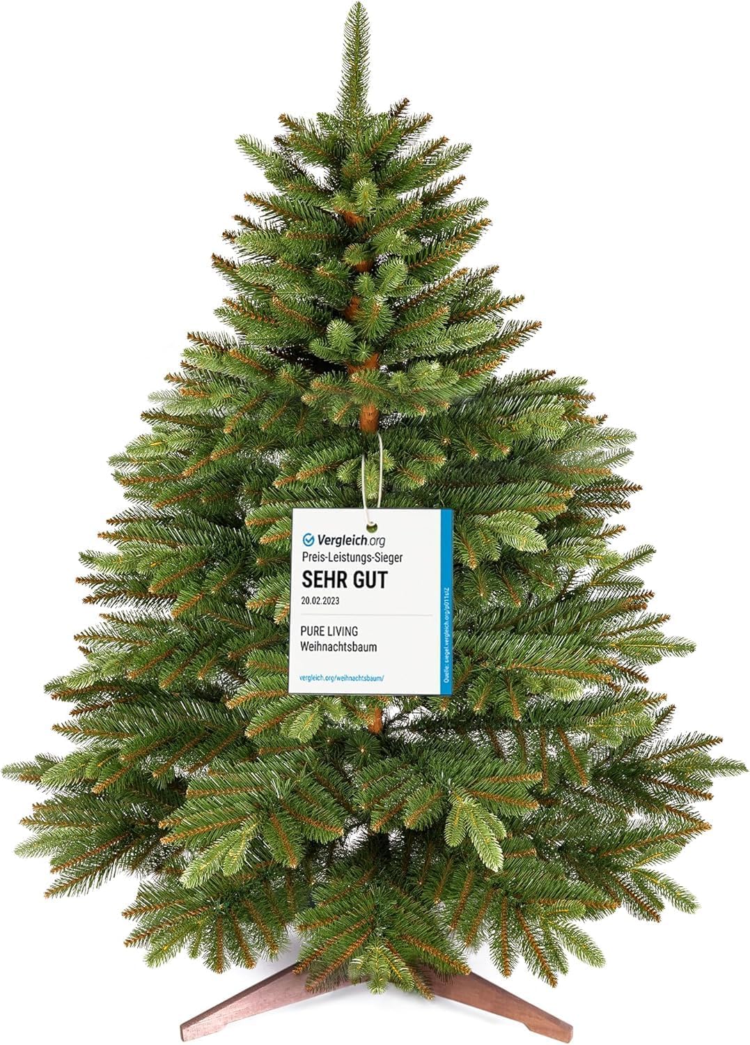 Künstlicher Weihnachtsbaum 120cm mit Holzständer, Premium 120cm