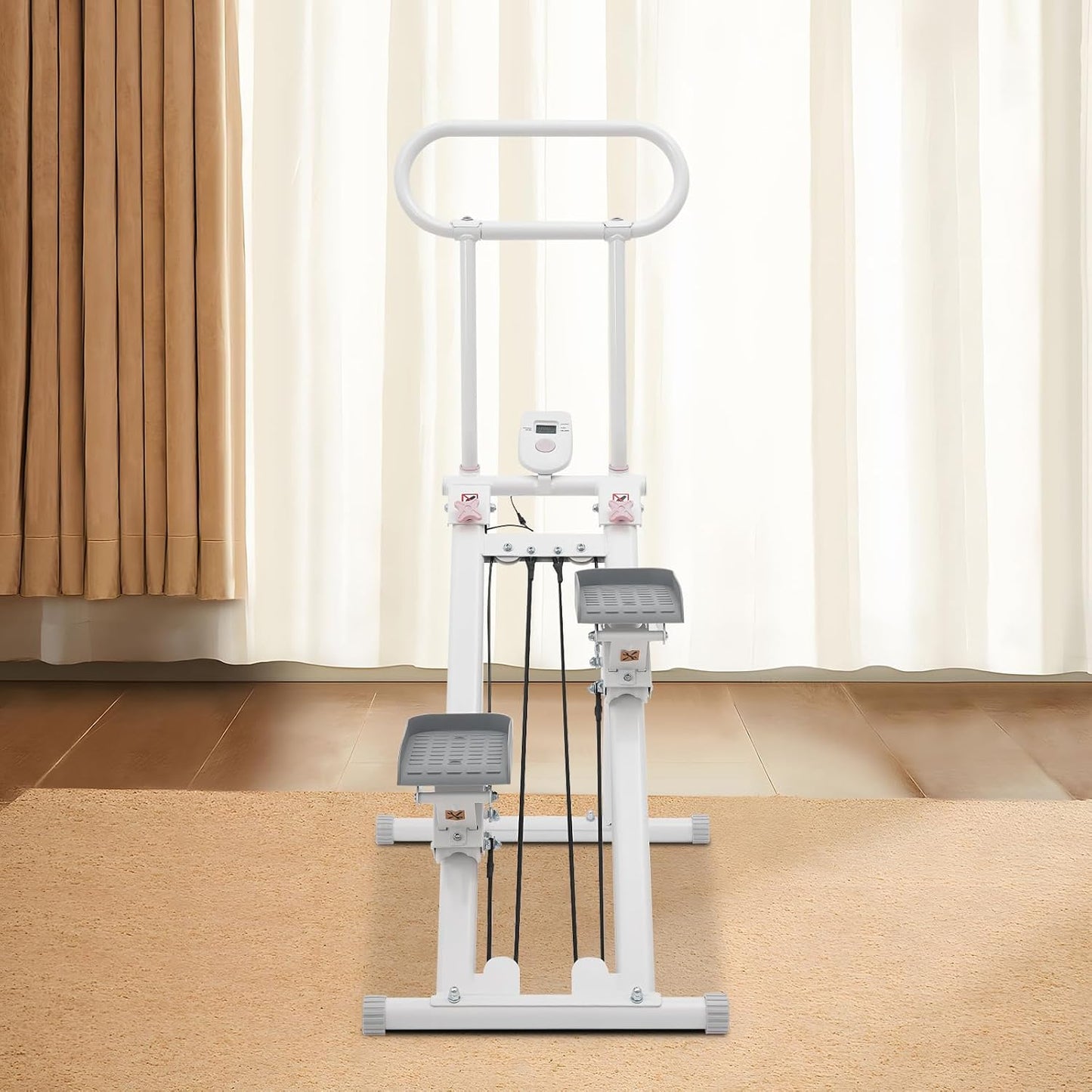 Vertikale Klettermaschine mit LCD-Display, Weiss