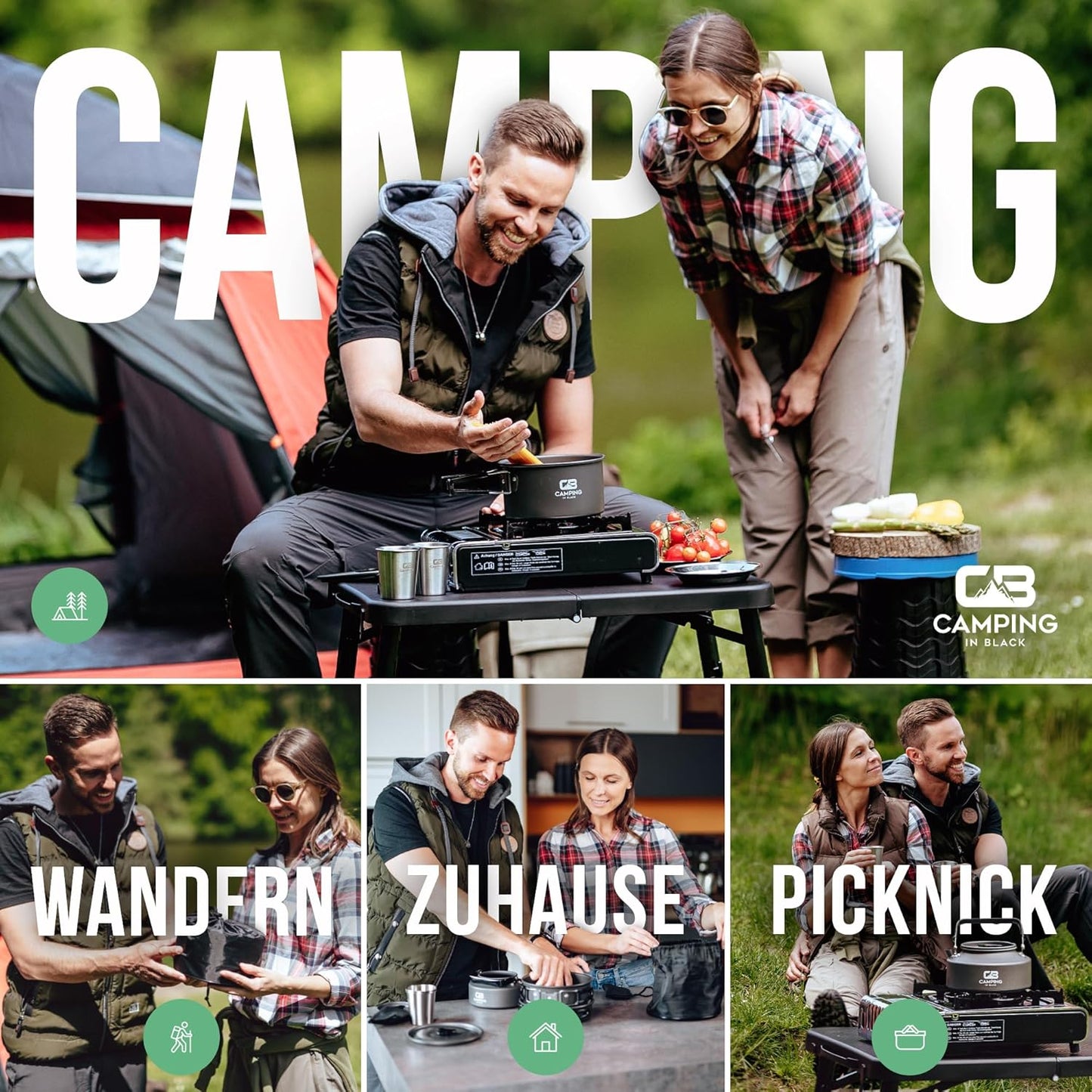 Campinggeschirr-Set für 2 Personen