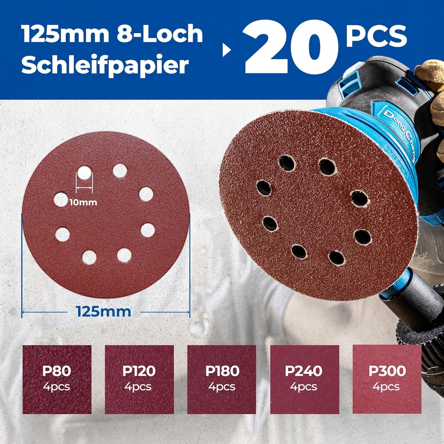 Exzenterschleifer 125mm mit Staubfangbehälter