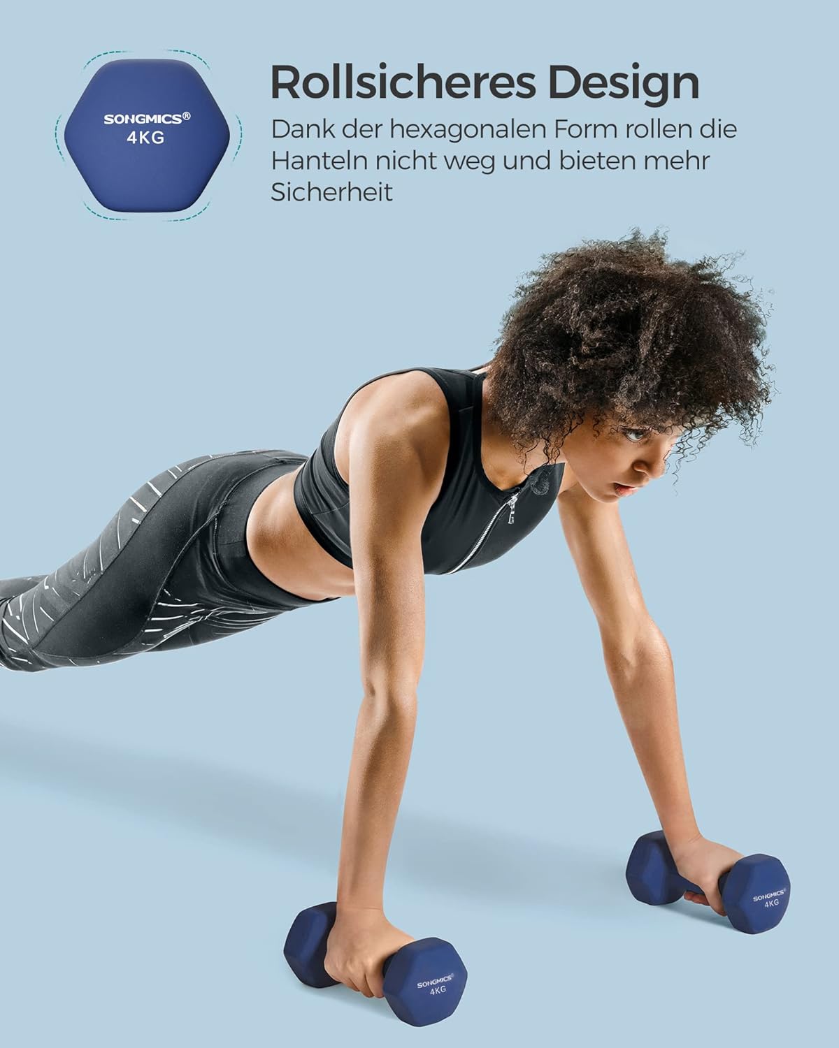 2er-Set Kurzhantel (4 kg), 2 x 4 kg, hafenblau