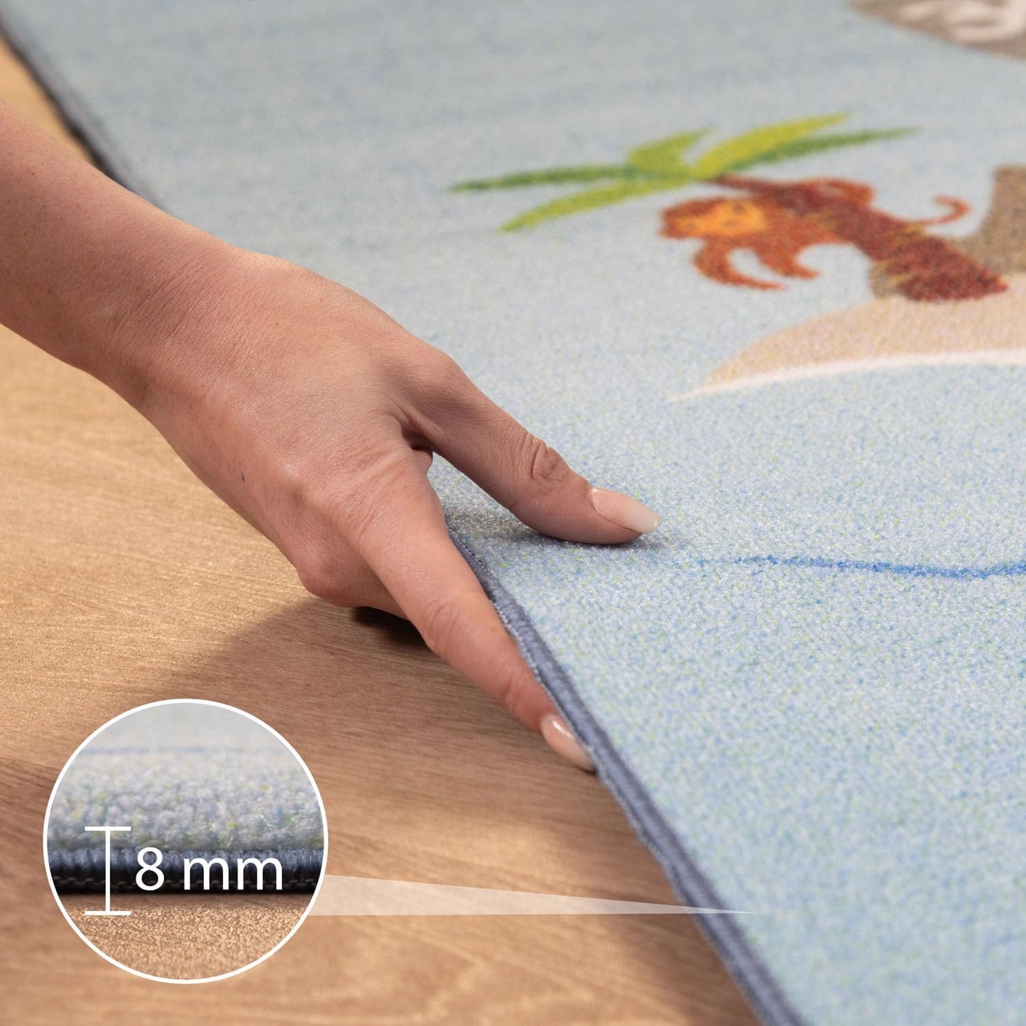 Kinderteppich im Piraten-Design (100 x 150 cm), 100 x 150 cm (Rechteckig) Blau-2