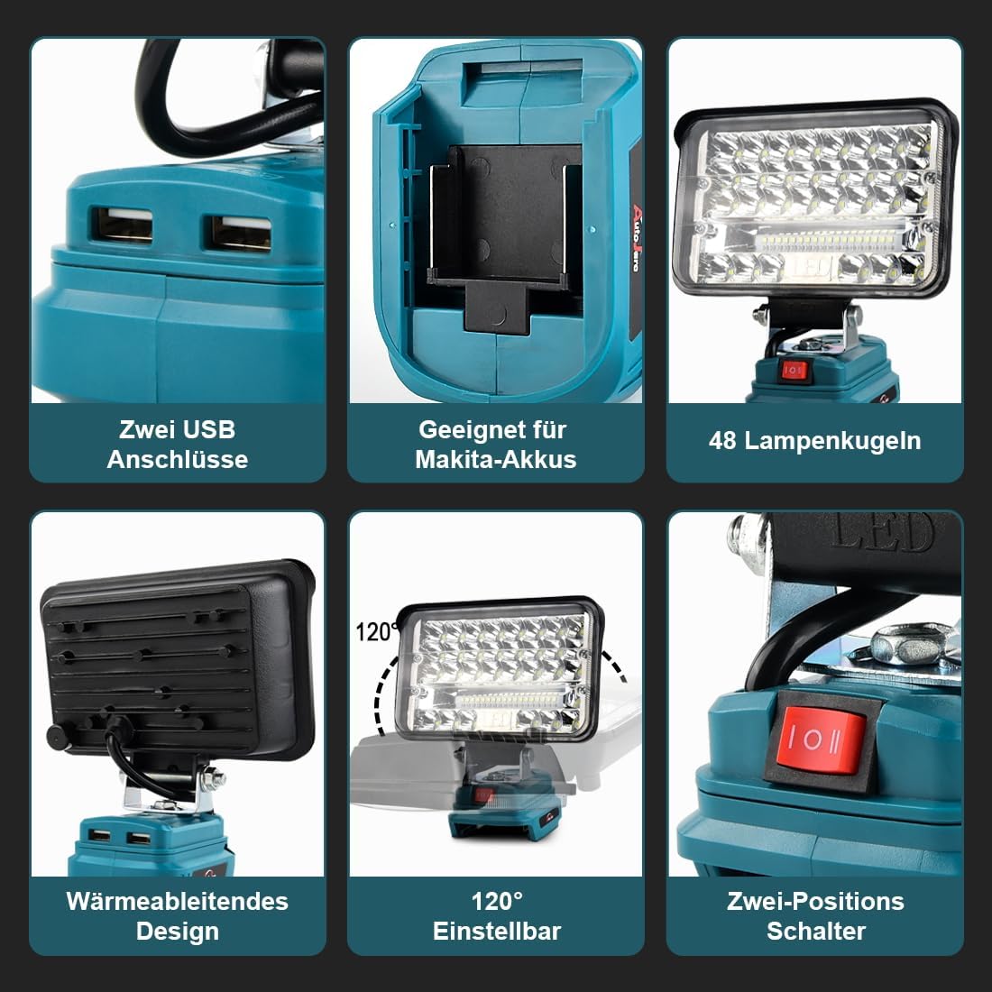 2er-Set LED-Arbeitsleuchten ‎LDDMT-7C, 7 zoll 2