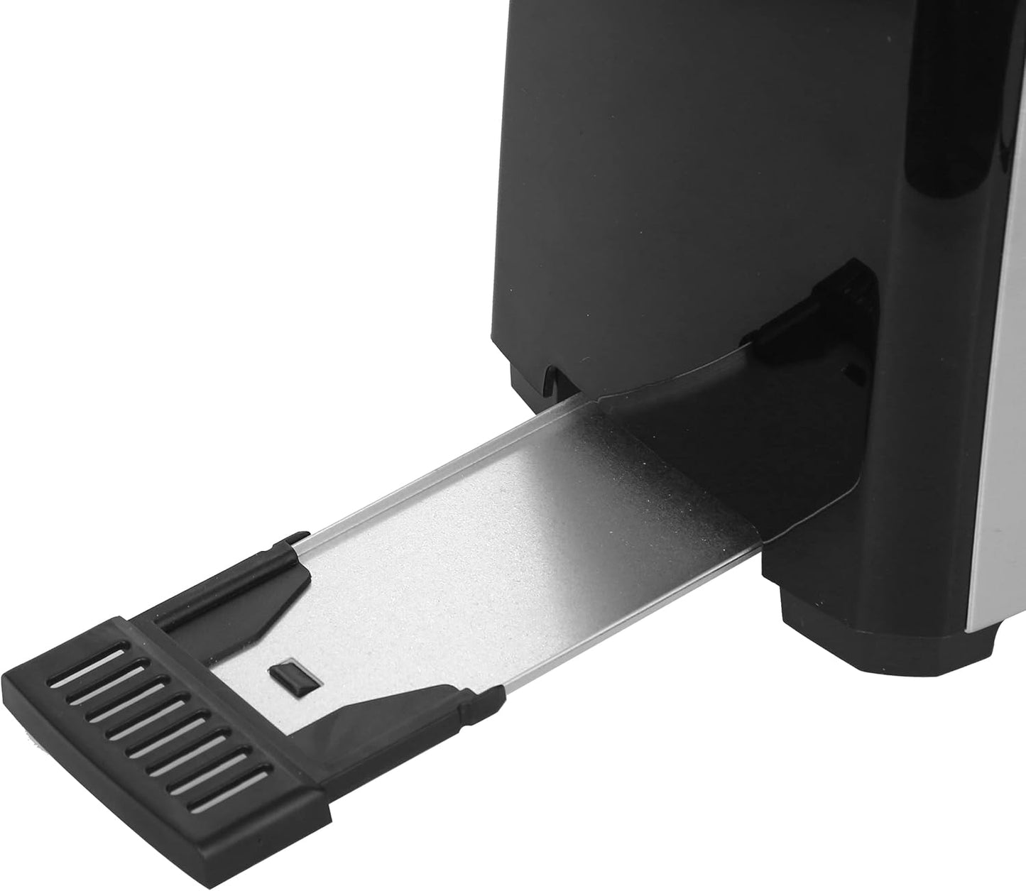 Toaster mit extra breiten Schlitzen und Brötchenaufsatz, Schwarz/Silber