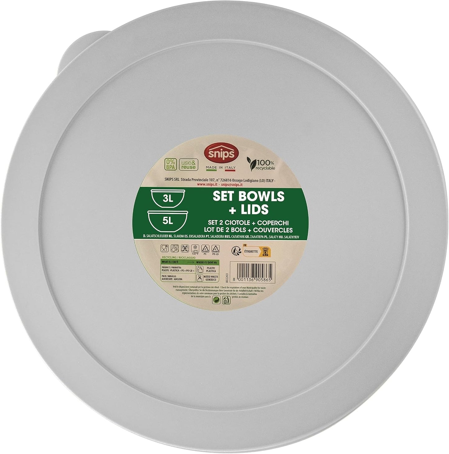2er-Set Salatschüssel, 1x 3L + 1x 5L