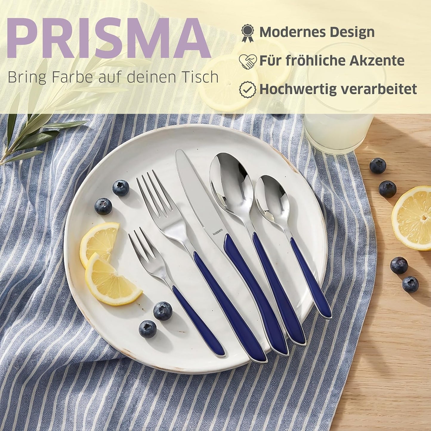 PRISMA Besteckset 44-teilig, 24-teilig Indigoblau | 44-teilig