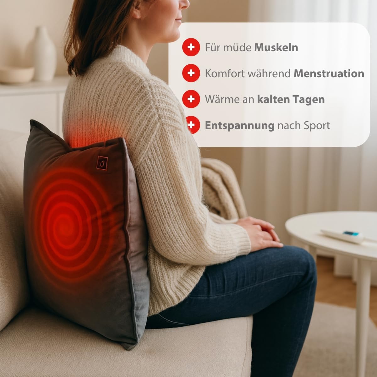 Kabelloses Heizkissen mit Abschaltautomatik