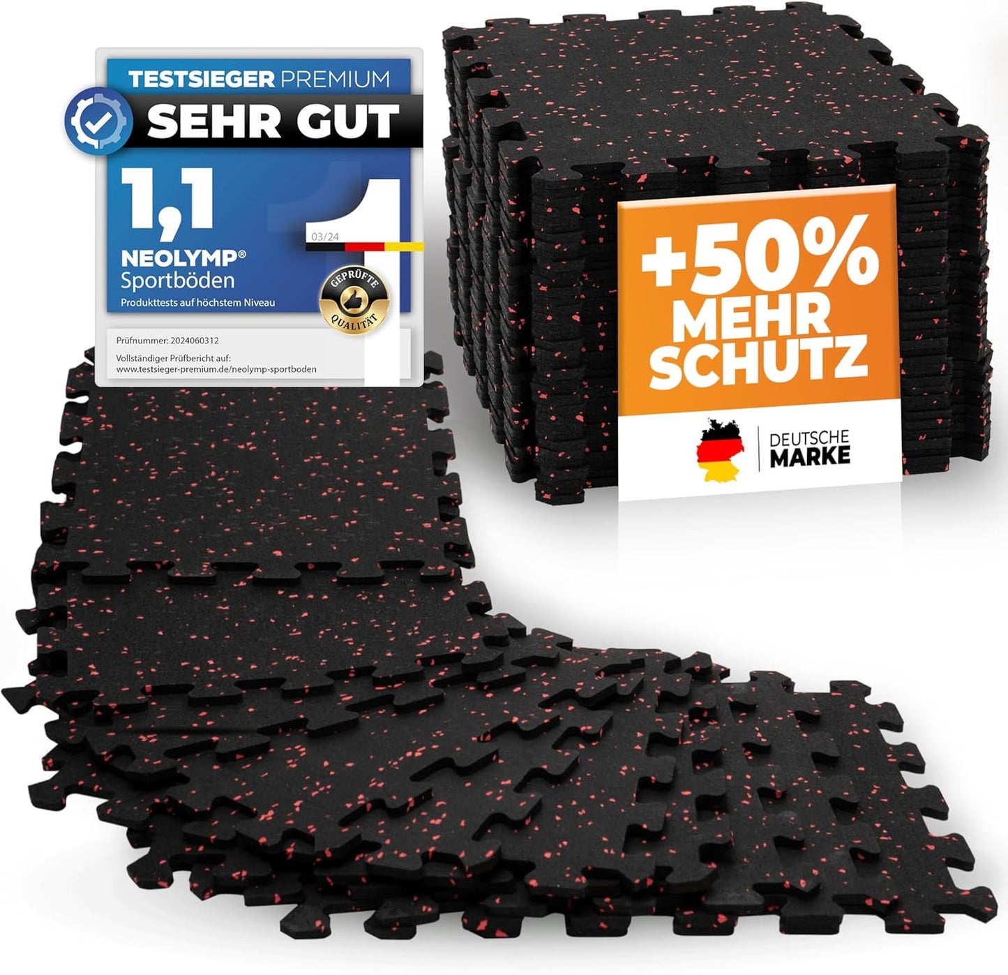 Bodenschutz Puzzlematte-Set (8 Stück) Fitness, Bodenschutzmatte (8 Matten)