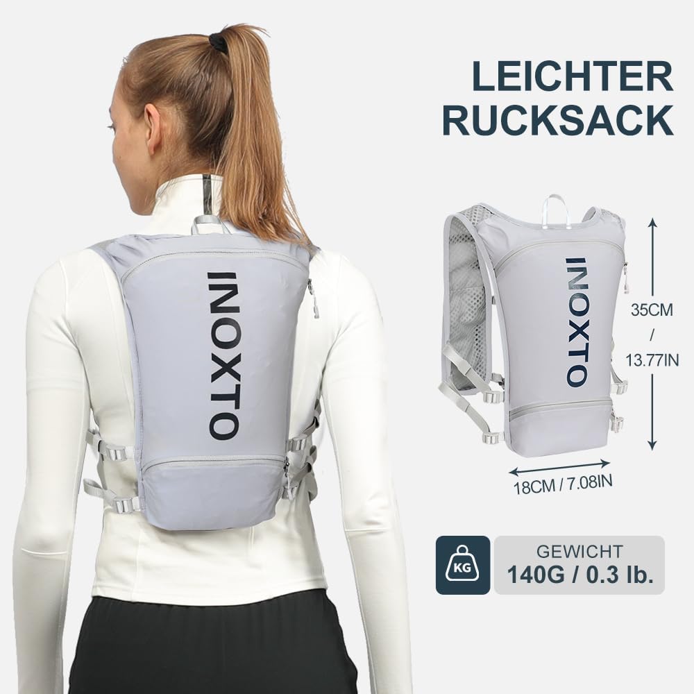 Sport-Weste mit Trinkblase, Hellgrau Standard